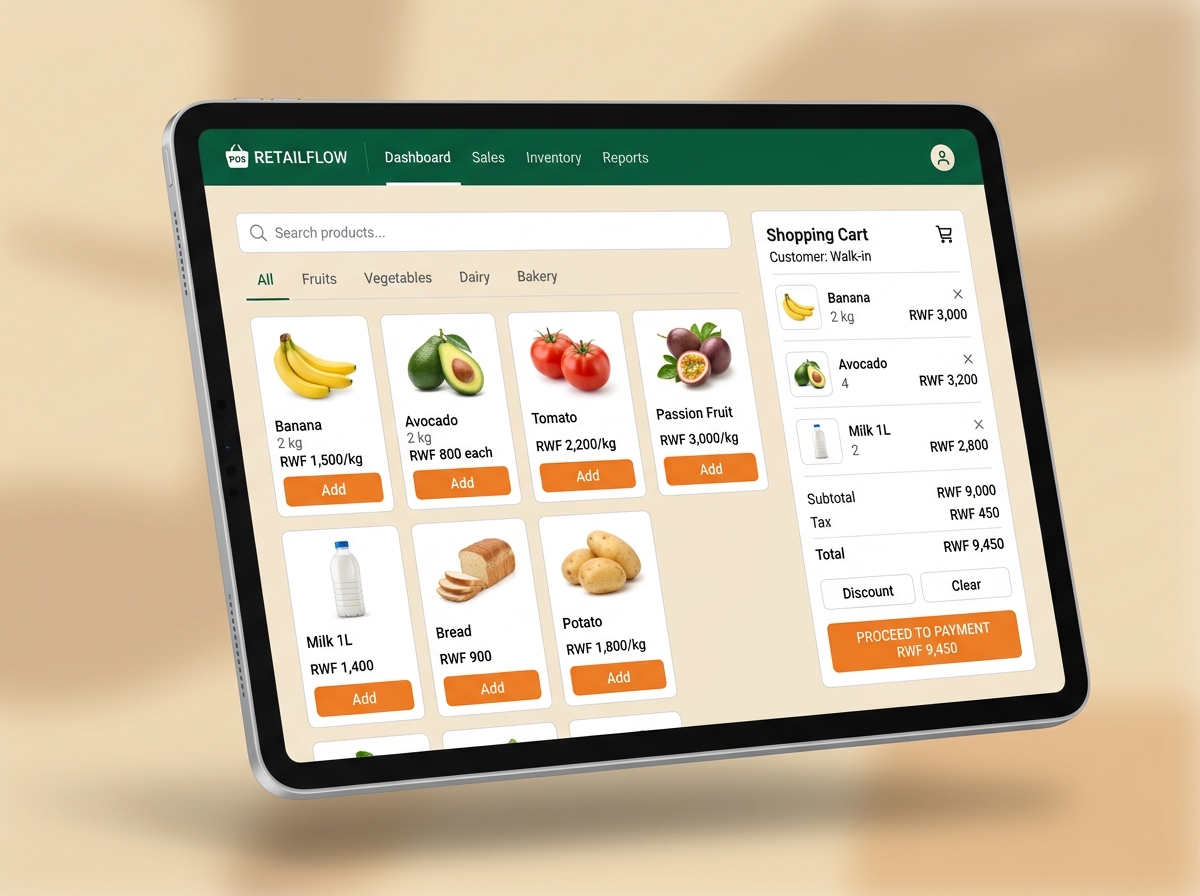 RetailOne point of sale screen